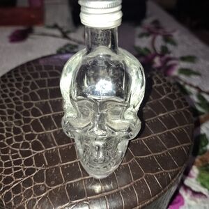Tiny Glass Skull Bottle
